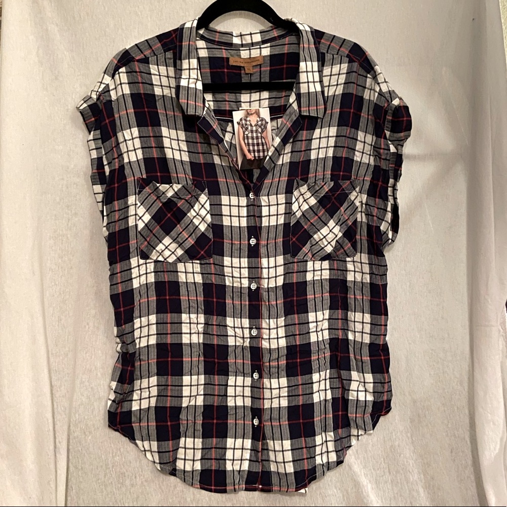 NWT button down plaid top